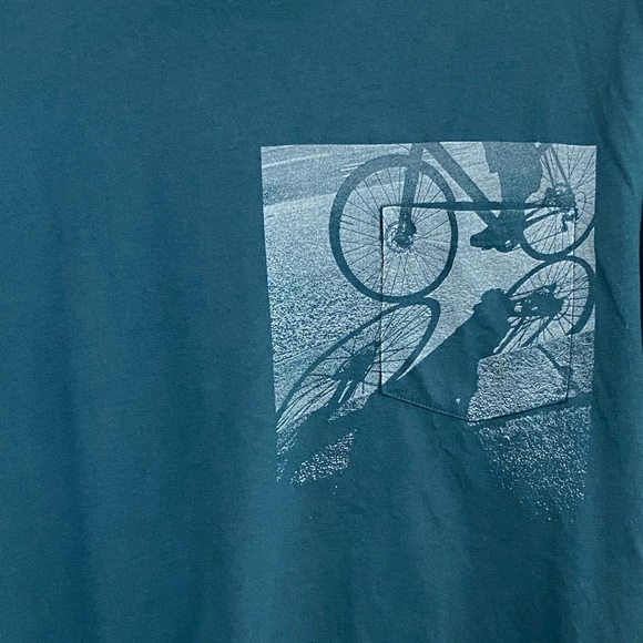 Vintage Old Navy Bike Cycling Bicycle Pocket T-Shirt Men’s M Soft MINTY Navy - Picture 2 of 4